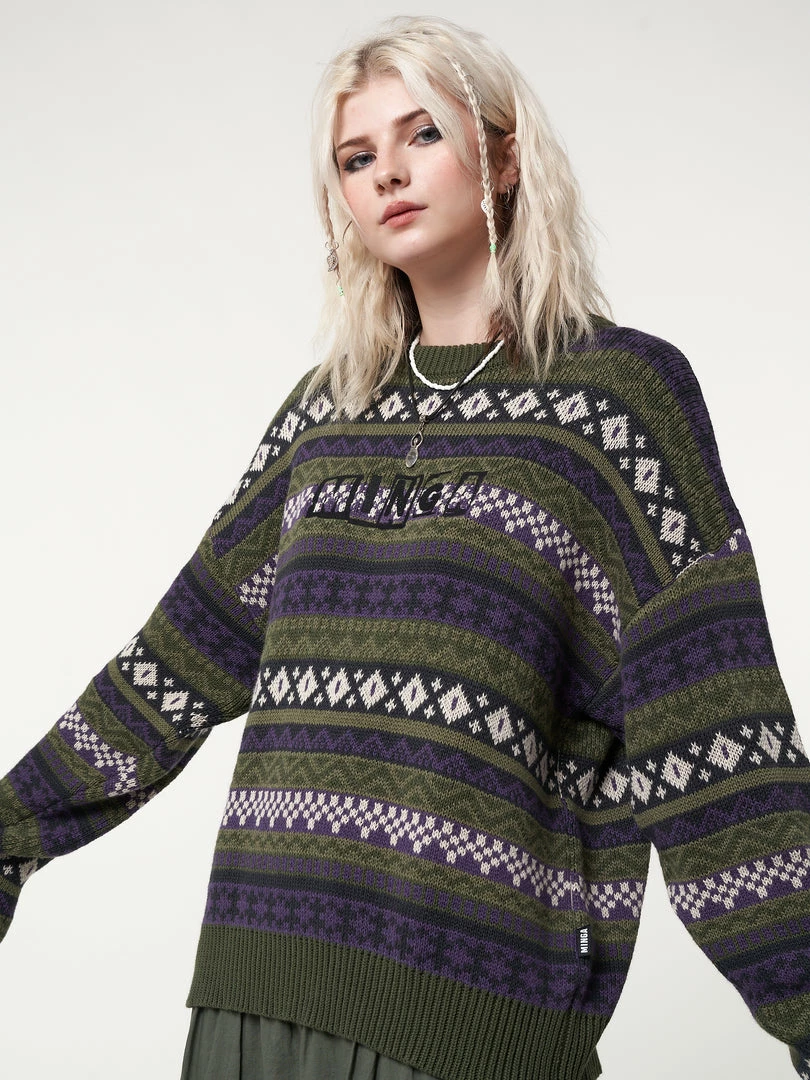 Minga London Aspen Jacquard Knit Jumper Clothing