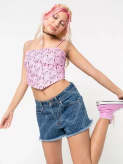 Minga London Bandana Indigo Denim Shorts