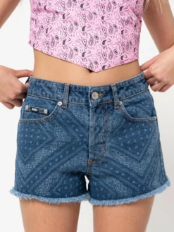 Minga London Bandana Indigo Denim Shorts