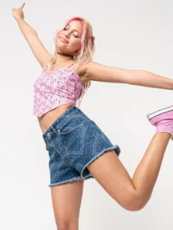 Minga London Bandana Indigo Denim Shorts