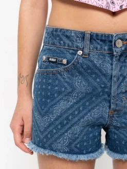 Minga London Bandana Indigo Denim Shorts