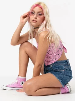 Minga London Bandana Indigo Denim Shorts