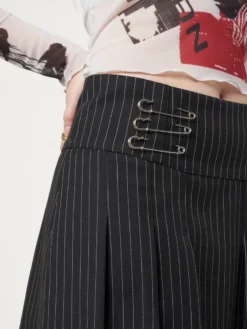 Minga London Clothing Pinstripe Pleated Mini Skirt