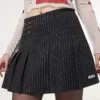 Minga London Clothing Pinstripe Pleated Mini Skirt