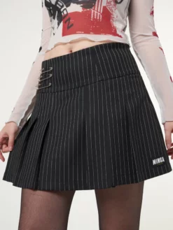 Minga London Clothing Pinstripe Pleated Mini Skirt