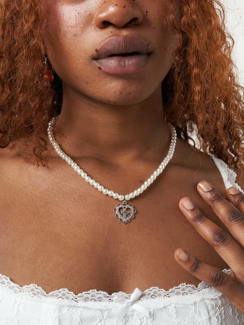 Minga London Bridget Heart Baroque Pearl Necklace