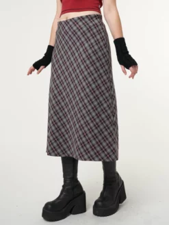Minga London Courtney Plaid Midi Skirt Clothing
