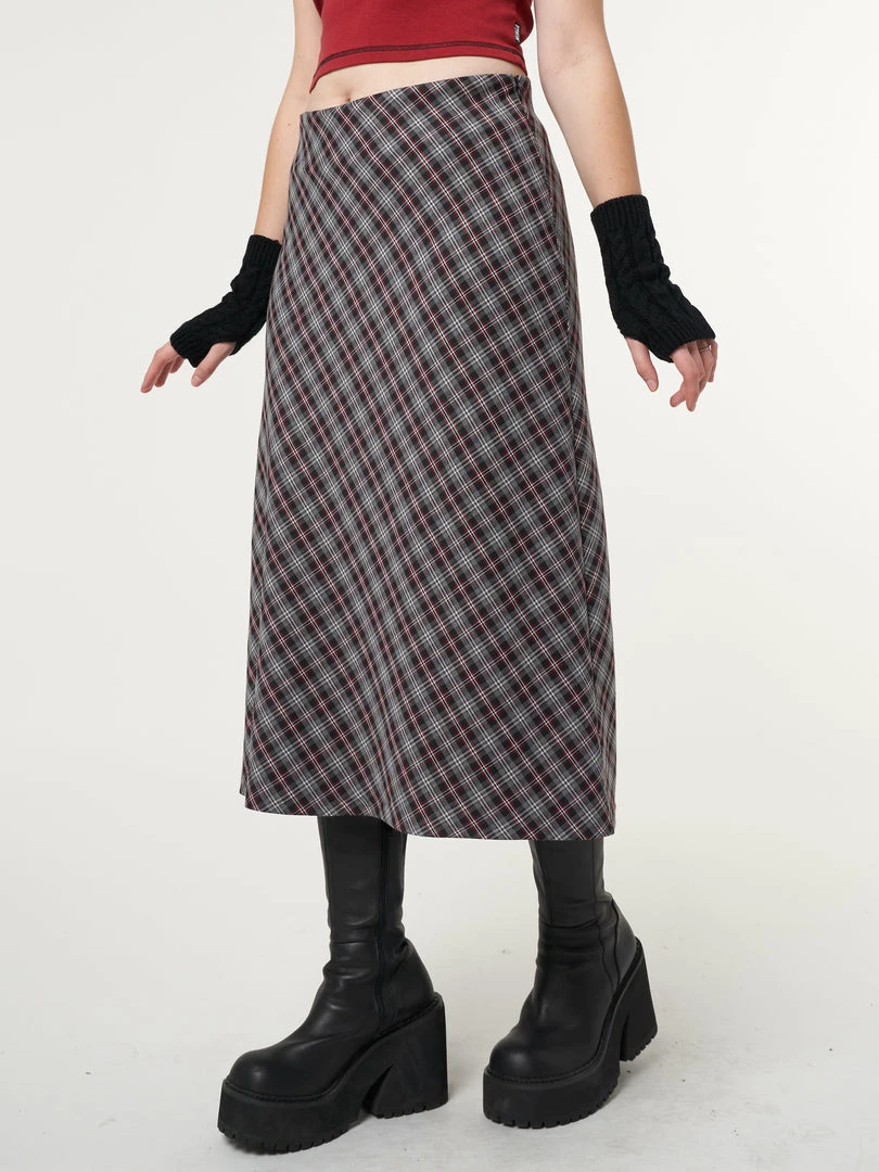 Minga London Courtney Plaid Midi Skirt Clothing