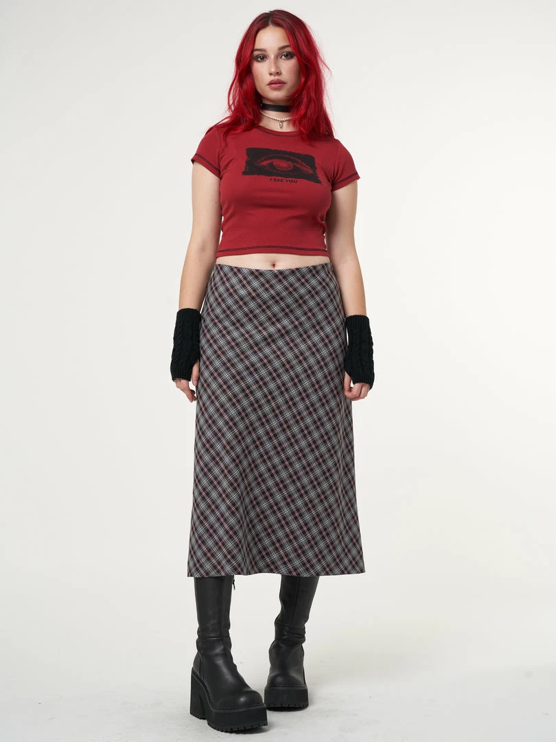 Minga London Courtney Plaid Midi Skirt Clothing