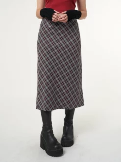 Minga London Courtney Plaid Midi Skirt Clothing