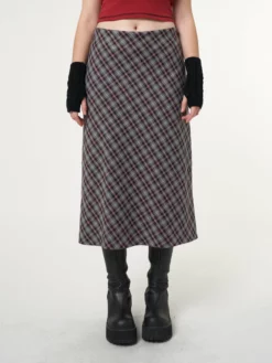 Minga London Courtney Plaid Midi Skirt Clothing