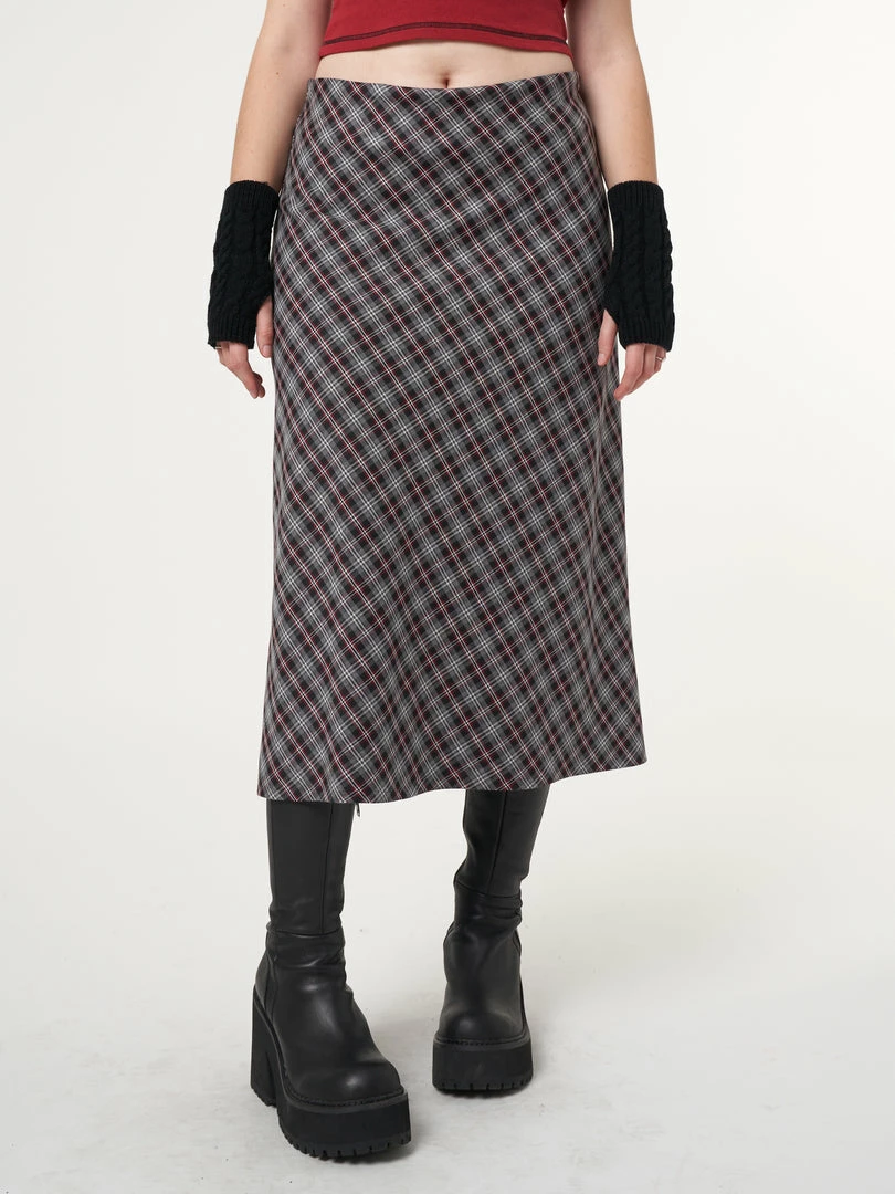 Minga London Courtney Plaid Midi Skirt Clothing