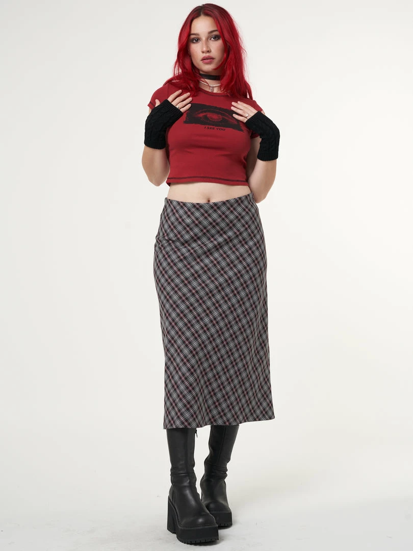 Minga London Courtney Plaid Midi Skirt Clothing