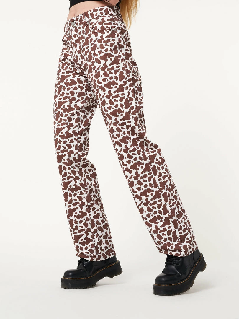 Minga London Cow Print Parallel Jeans Clothing