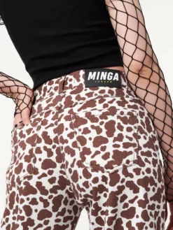 Minga London Cow Print Parallel Jeans Clothing