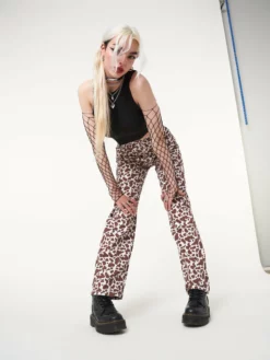 Minga London Cow Print Parallel Jeans Clothing