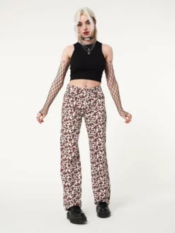 Minga London Cow Print Parallel Jeans Clothing