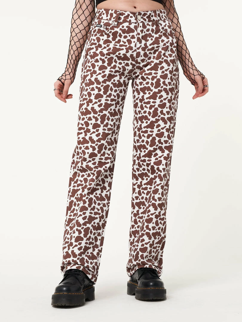 Minga London Cow Print Parallel Jeans Clothing