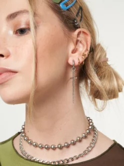 Minga London Cross Your Mind Drop Earrings