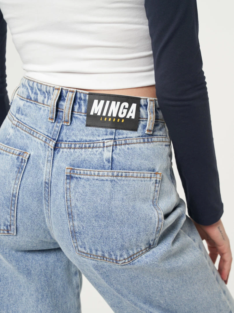 Minga London Denim Dad Jeans In Light Blue