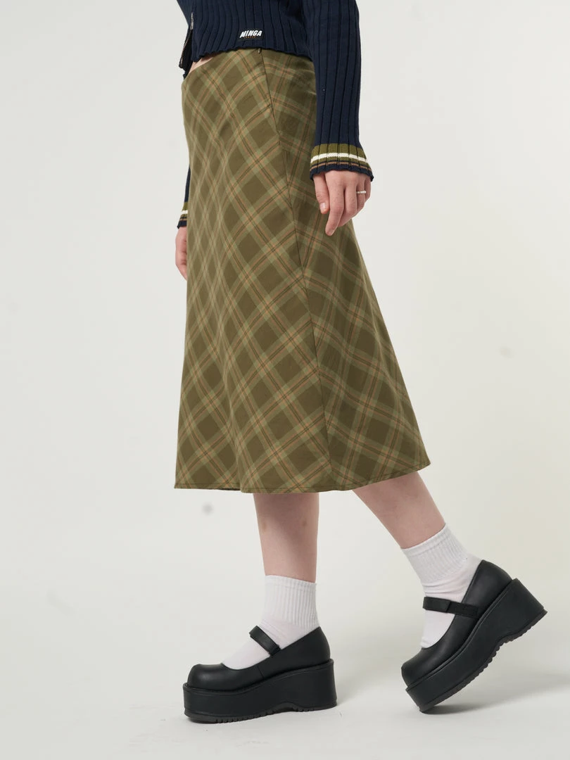Minga London Dora Plaid Midi Skirt Most Wanted