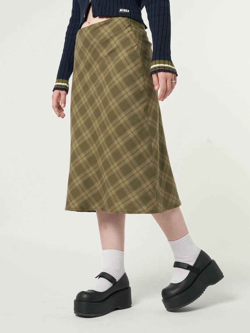 Minga London Dora Plaid Midi Skirt Most Wanted