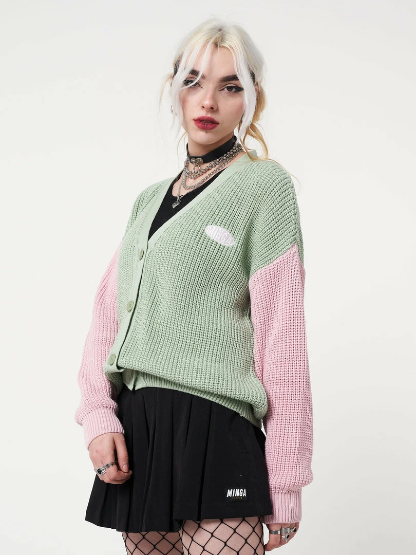 Minga London Dreamy Contrast Knitted Cardigan