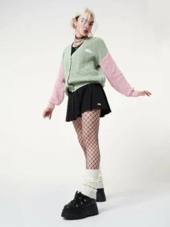 Minga London Dreamy Contrast Knitted Cardigan