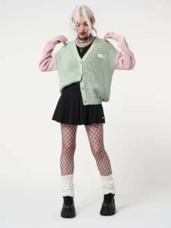 Minga London Dreamy Contrast Knitted Cardigan