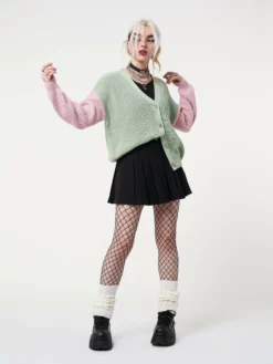 Minga London Dreamy Contrast Knitted Cardigan