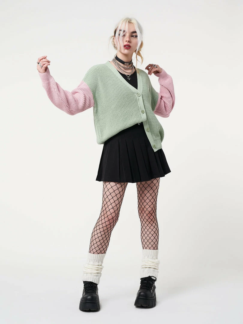 Minga London Dreamy Contrast Knitted Cardigan