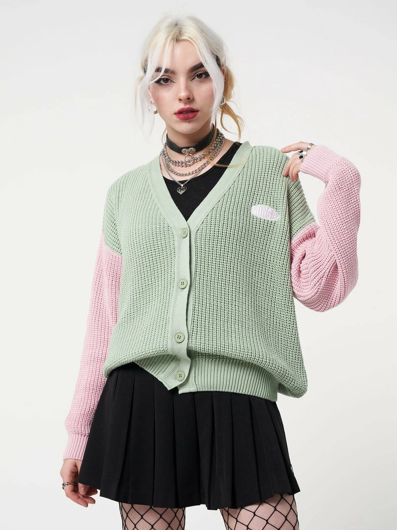 Minga London Dreamy Contrast Knitted Cardigan