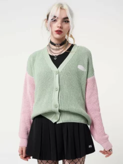 Minga London Dreamy Contrast Knitted Cardigan