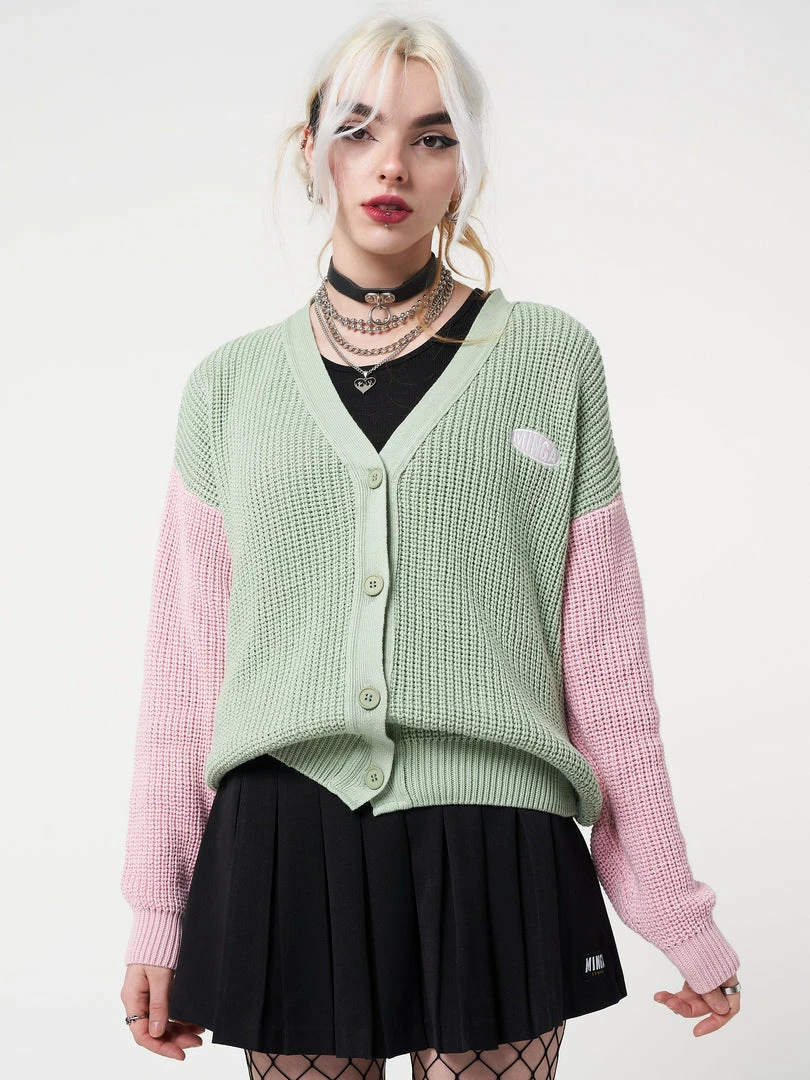 Minga London Dreamy Contrast Knitted Cardigan