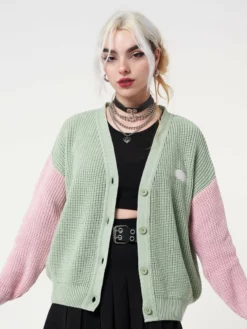 Minga London Dreamy Contrast Knitted Cardigan