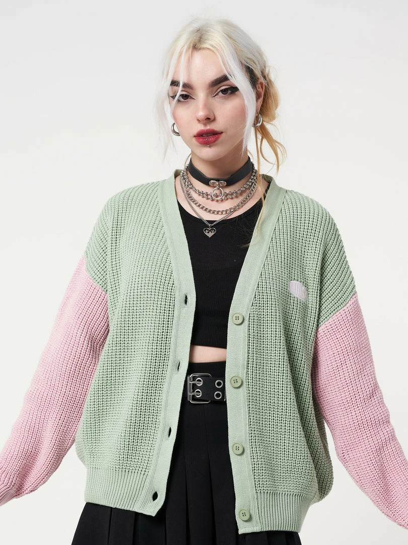 Minga London Dreamy Contrast Knitted Cardigan