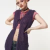 Minga London Elfie Tie Front Knit Sleveless Cardigan Clothing