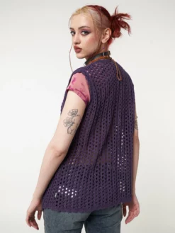 Minga London Elfie Tie Front Knit Sleveless Cardigan Clothing