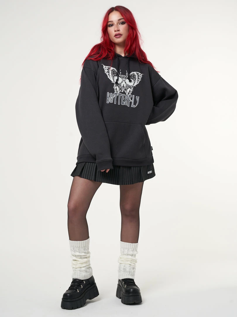 Minga London Clothing Evil Butterfly Black Hoodie
