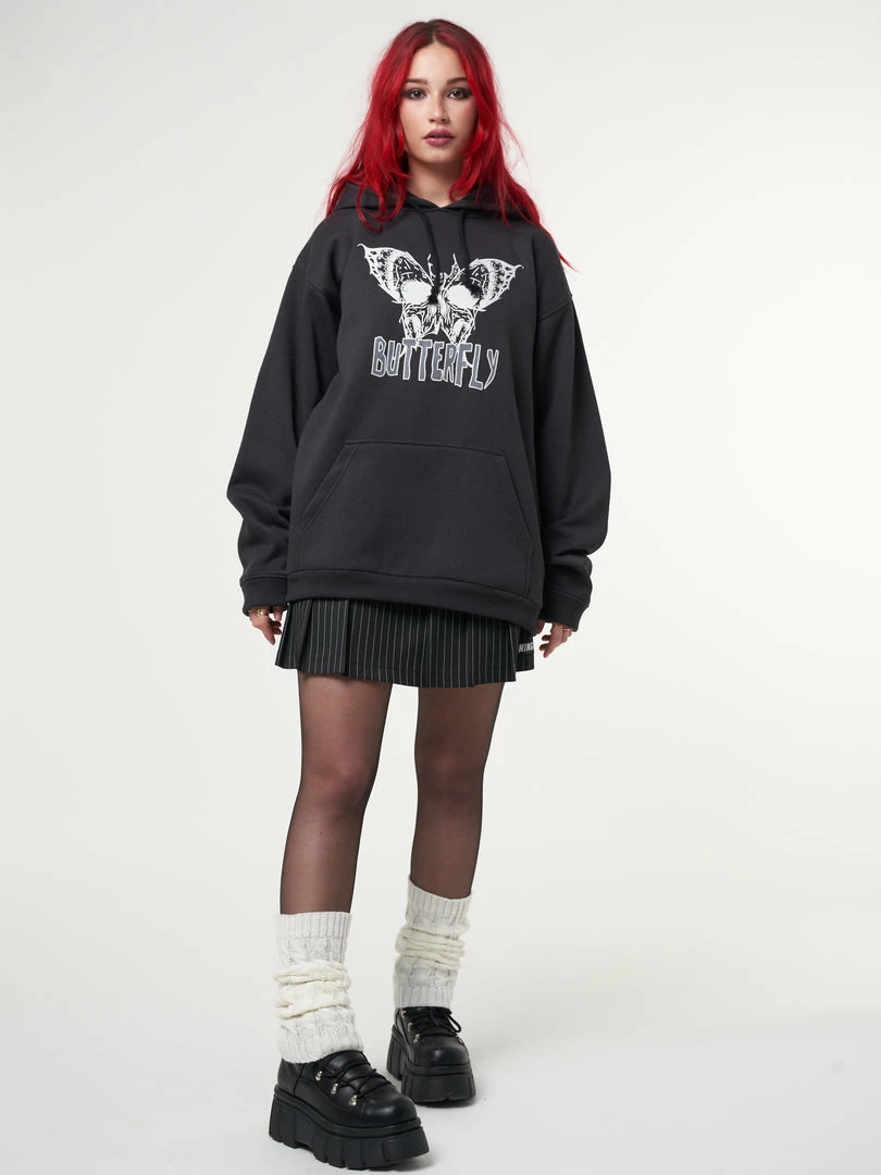 Minga London Clothing Evil Butterfly Black Hoodie