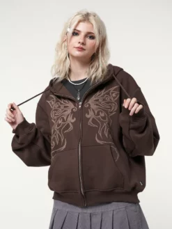 Minga London Most Wanted Fairy Wings Zip Up Hoodie Jacket