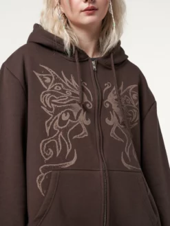 Minga London Most Wanted Fairy Wings Zip Up Hoodie Jacket
