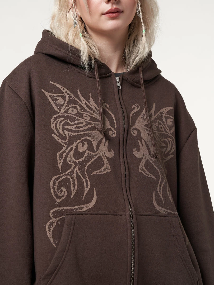 Minga London Most Wanted Fairy Wings Zip Up Hoodie Jacket