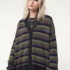 Minga London Faye Striped Knit Cardigan Most Wanted