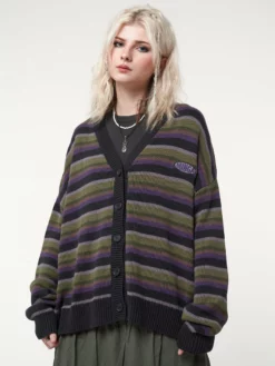 Minga London Faye Striped Knit Cardigan Most Wanted