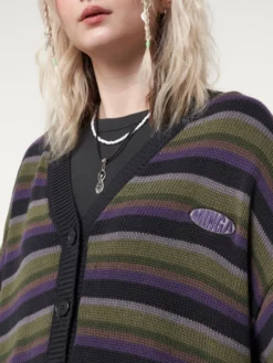 Minga London Faye Striped Knit Cardigan Most Wanted