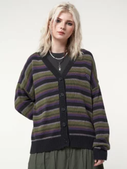 Minga London Faye Striped Knit Cardigan Most Wanted