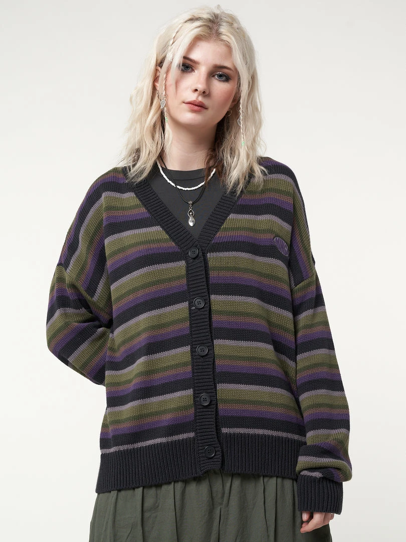 Minga London Faye Striped Knit Cardigan Most Wanted