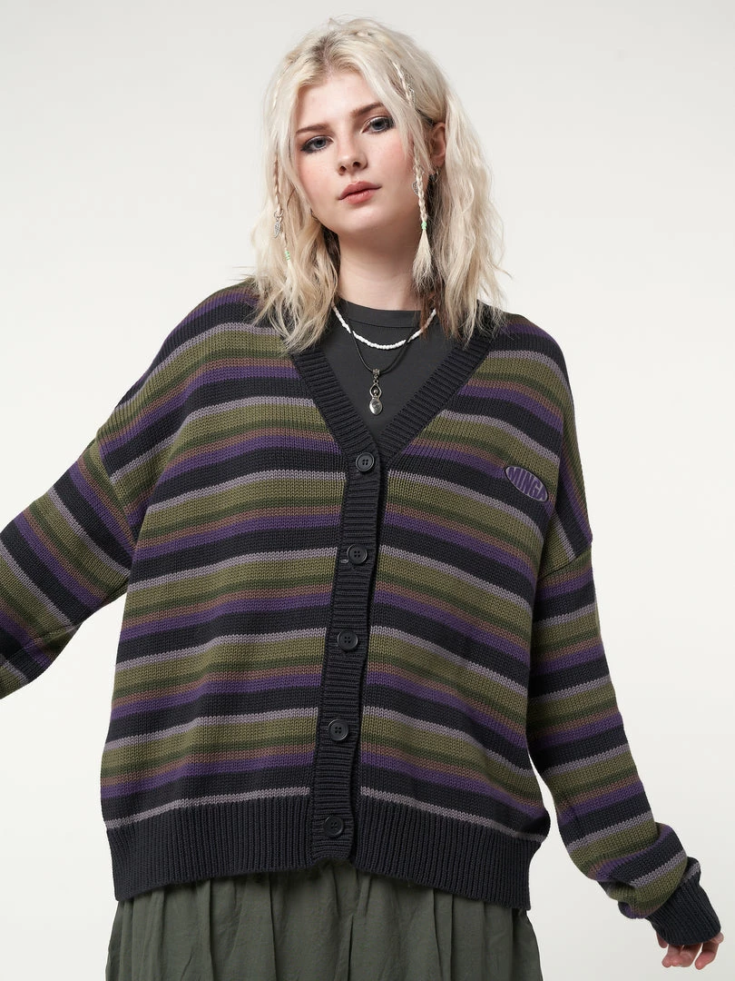Minga London Faye Striped Knit Cardigan Most Wanted