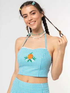 Minga London Flora Gingham Crop Top